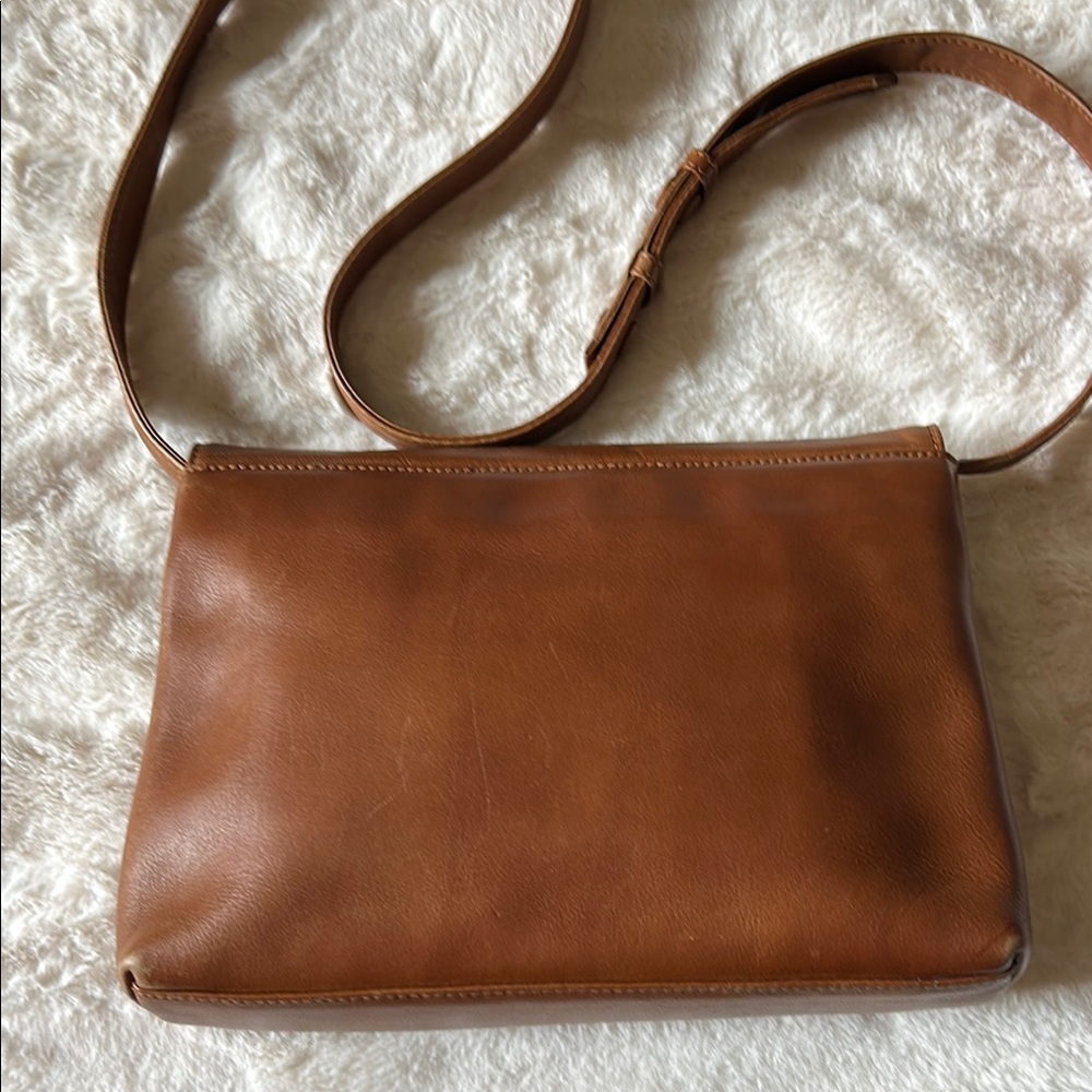 Vintage Anne Klein II Monogram Leather Messenger Flap Bag - Picture 7 of 15